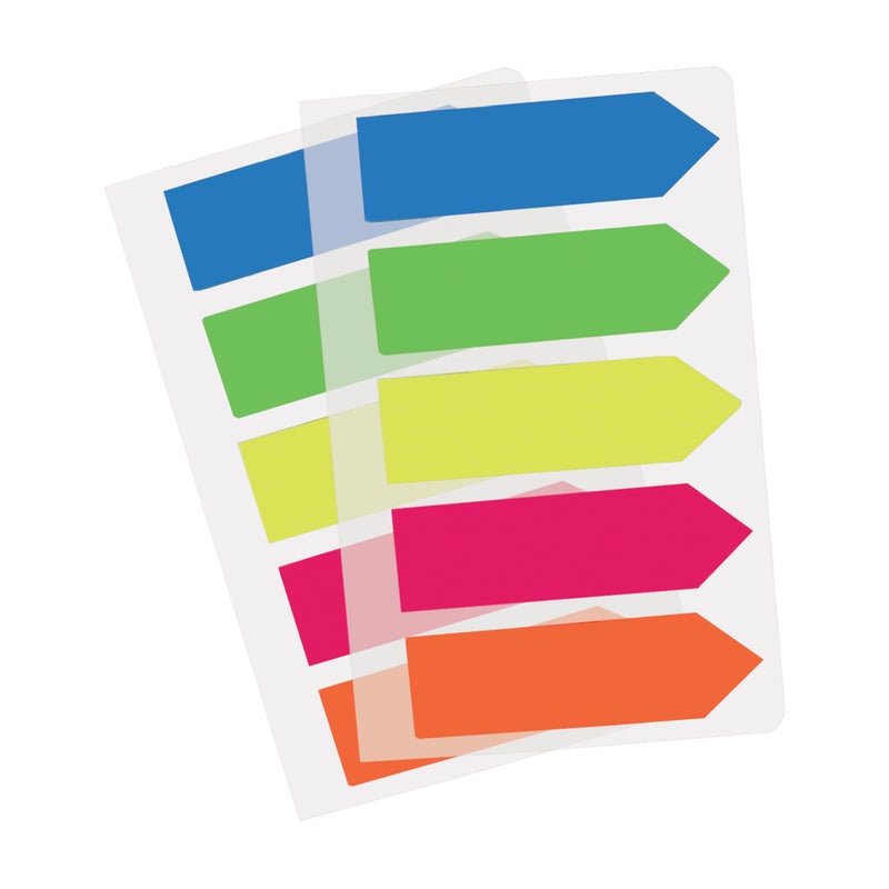 Redi-Tag 5-Color Arrow Flags in Handy Clip-On Holder, 5 Assorted Colors, Custom Message Flags, 125 Flags per Pack, 1-5/8" x 15/32" (B31118) - Image 1